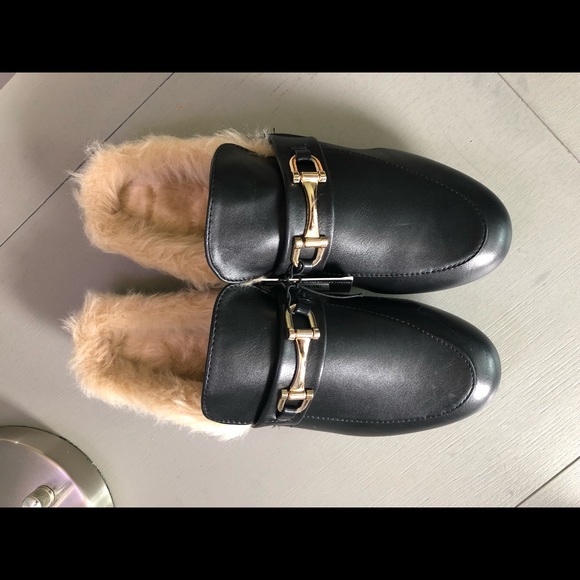 Ballerines Ellen Tracy En Poil De Vache Noir Et Blanc Rayé - Taille US 9 - Occasion